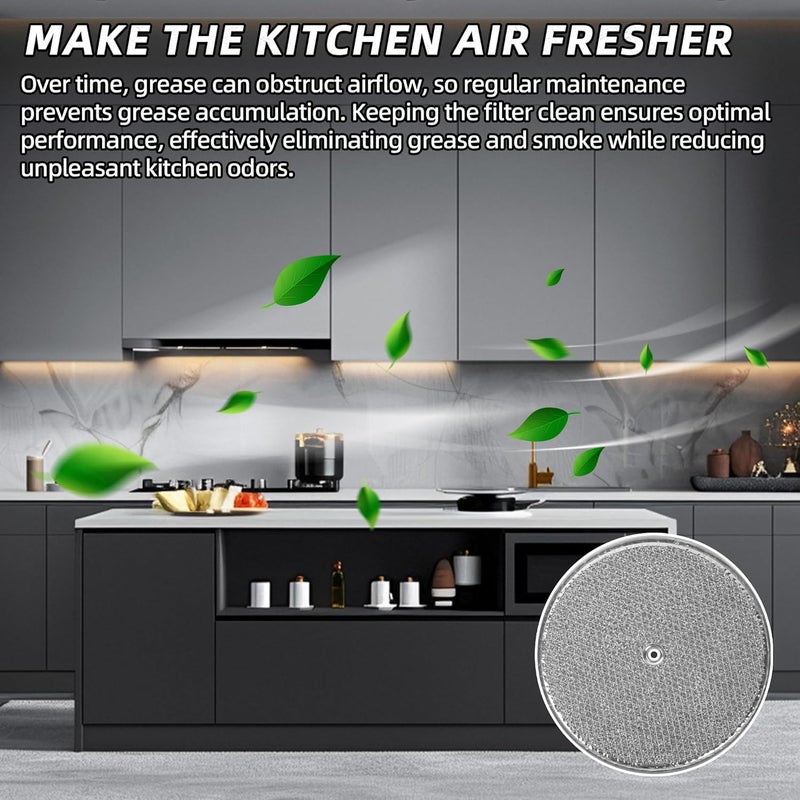 Calvana (3-Pack) 9-1/2" Round x 3/32" Aluminum Grease Filters with Center Hole, Range Hood Filter, Kitchen Exhaust Fan Filters Replacement - Image 5